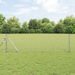 Vidaxl afrasteringspaal zilver 25 x 0,4 m (40 x 40 mm gaas) staal