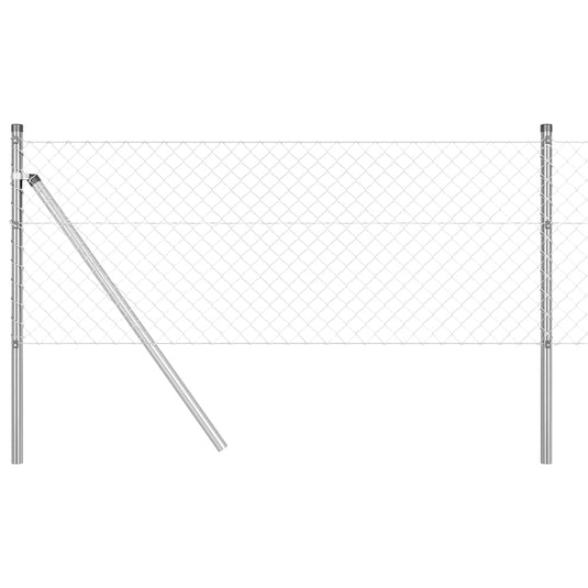 Vidaxl afrasteringspaal zilver 25 x 0,4 m (40 x 40 mm gaas) staal