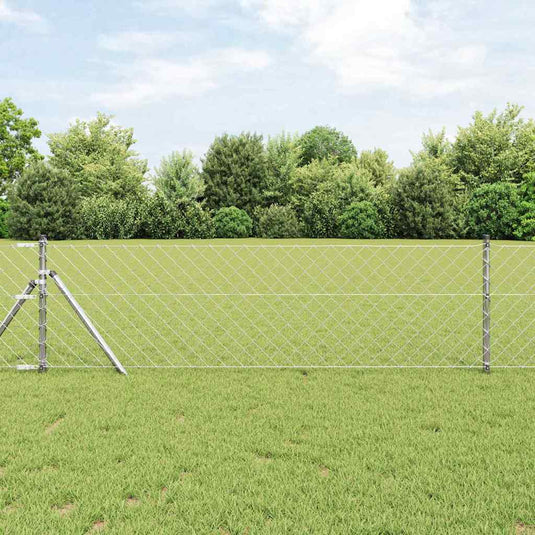 Vidaxl afrasteringspaal zilver 25 x 0,4 m (60 x 60 mm gaas) staal