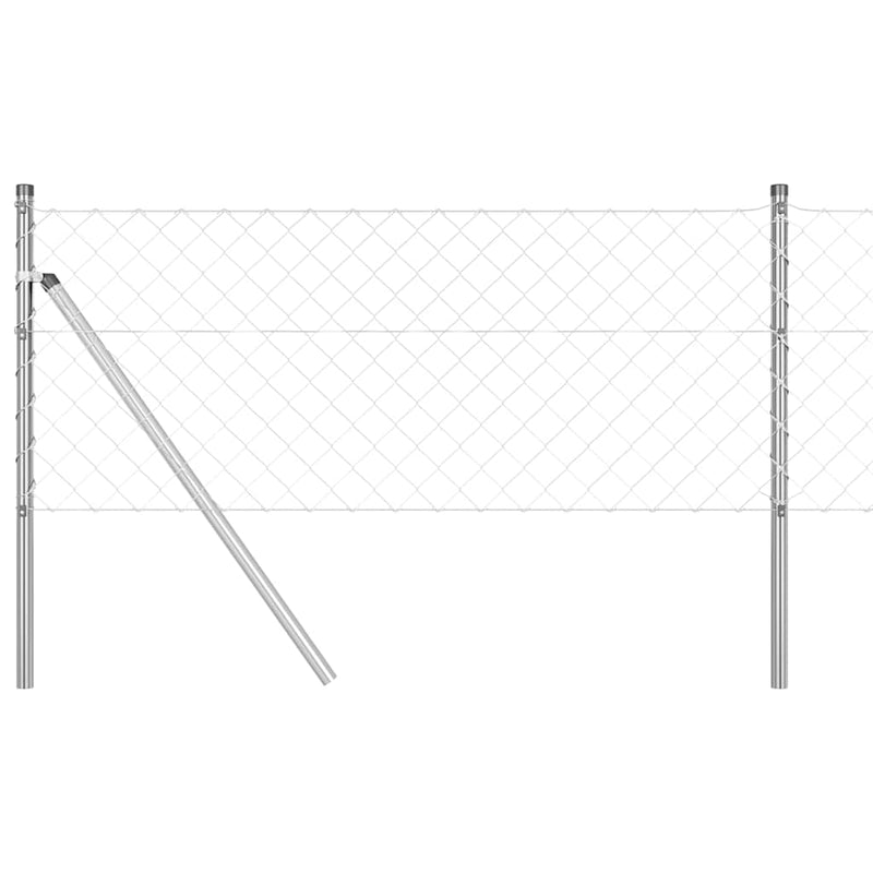 Afbeelding laden in galerijviewer, Vidaxl afrasteringspaal zilver 25 x 0,4 m (60 x 60 mm gaas) staal
