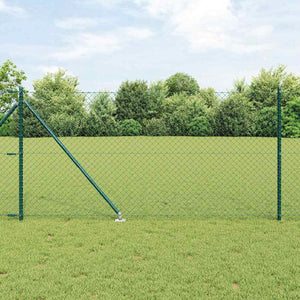 Vidaxl afrasteringspaal groen 10 x 1 m (40 x 40 mm gaas) staal en pvc