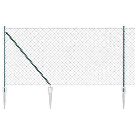 Vidaxl afrasteringspaal groen 10 x 1 m (40 x 40 mm gaas) staal en pvc