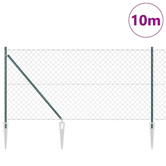 Vidaxl afrasteringspaal groen 10 x 1 m (60 x 60 mm gaas) staal en pvc