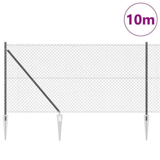 Vidaxl afrasteringspaal grijs 10 x 1,2 m (40 x 40 mm gaas)