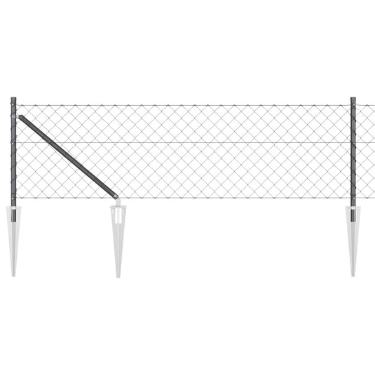 Vidaxl afrasteringspaal grijs 10 x 0,4 m (60 x 60 mm gaas)