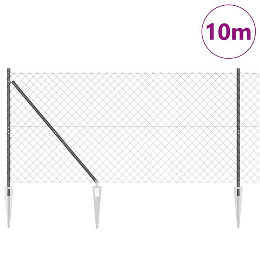 Vidaxl afrasteringspaal grijs 10 x 1,4 m (60 x 60 mm gaas)