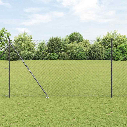 Vidaxl afrasteringspaal grijs 10 x 1,5 m (60 x 60 mm gaas)
