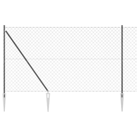 Vidaxl afrasteringspaal grijs 10 x 1,5 m (60 x 60 mm gaas)
