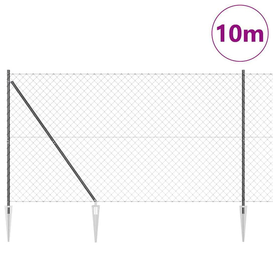 Vidaxl afrasteringspaal grijs 10 x 1,5 m (60 x 60 mm gaas)