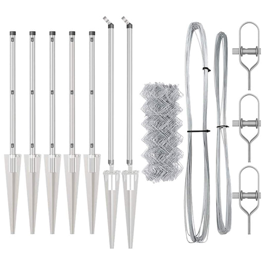 Vidaxl afrasteringspaal zilver 10 x 0,6 m (40 x 40 mm gaas) staal