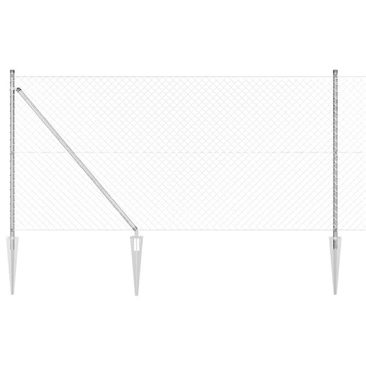 Vidaxl afrasteringspaal zilver 10 x 1 m (40 x 40 mm gaas) staal