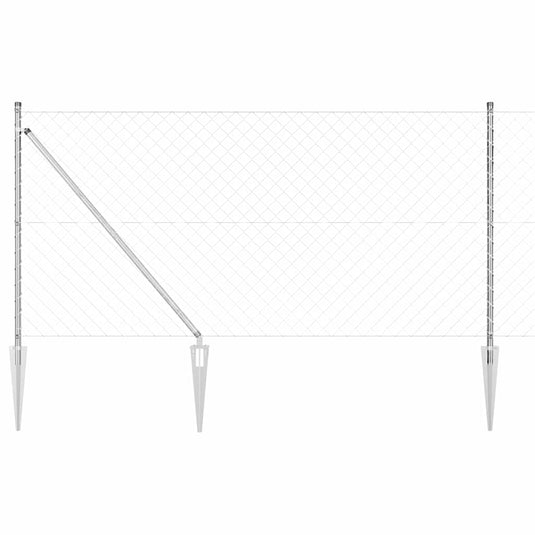 Vidaxl afrasteringspaal zilver 10 x 1 m (60 x 60 mm gaas) staal