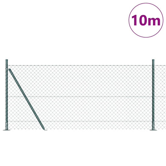 Vidaxl afrasteringspaal groen 10 x 1 m (40 x 40 mm gaas) staal en pvc
