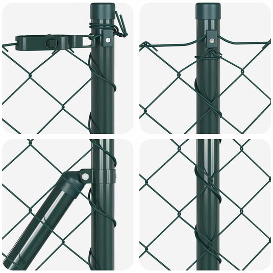 Vidaxl afrasteringspaal groen 10 x 1 m (60 x 60 mm gaas) staal en pvc