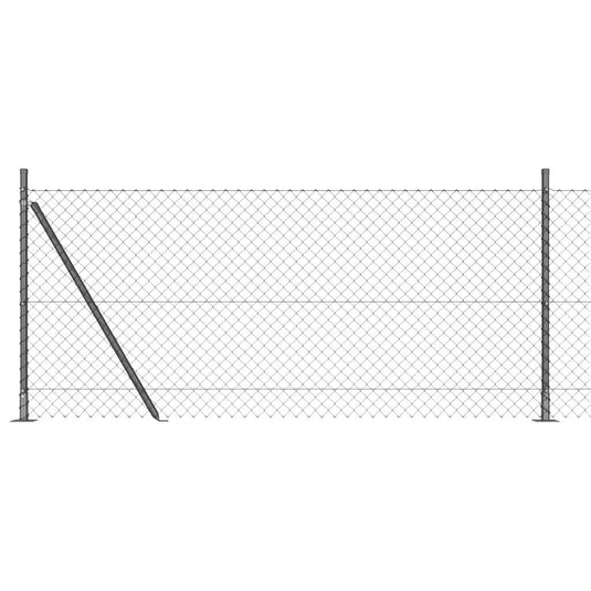 Vidaxl afrasteringspaal grijs 10 x 1 m (40 x 40 mm gaas) staal en pvc