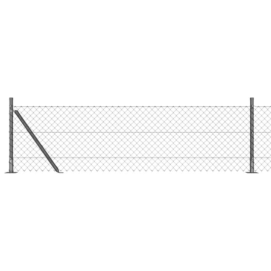 Vidaxl afrasteringspaal grijs 25 x 0,4 m (40 x 40 mm gaas)