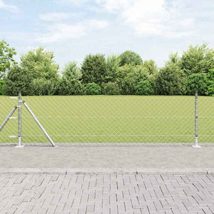 Vidaxl afrasteringspaal zilver 10 x 0,4 m (40 x 40 mm gaas) staal
