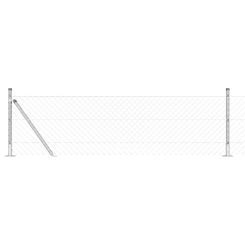 Afbeelding laden in galerijviewer, Vidaxl afrasteringspaal zilver 10 x 0,6 m (40 x 40 mm gaas) staal
