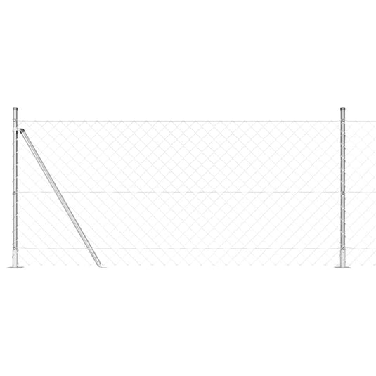 Vidaxl afrasteringspaal zilver 10 x 0,8 m (60 x 60 mm gaas) staal