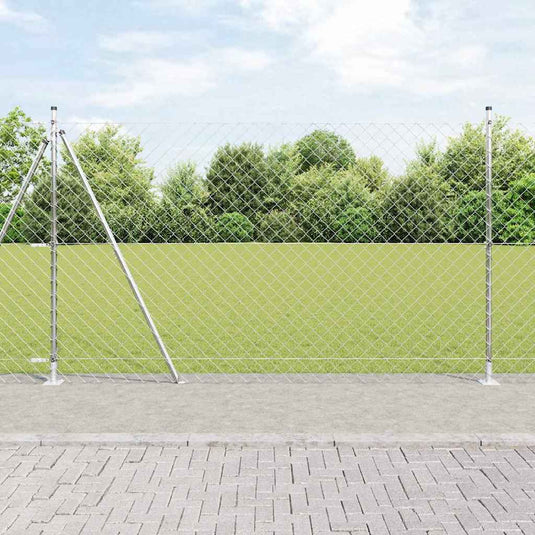 Vidaxl afrasteringspaal zilver 10 x 1,4 m (60 x 60 mm gaas) staal