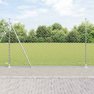 Vidaxl afrasteringspaal zilver 10 x 1,5 m (60 x 60 mm gaas) staal