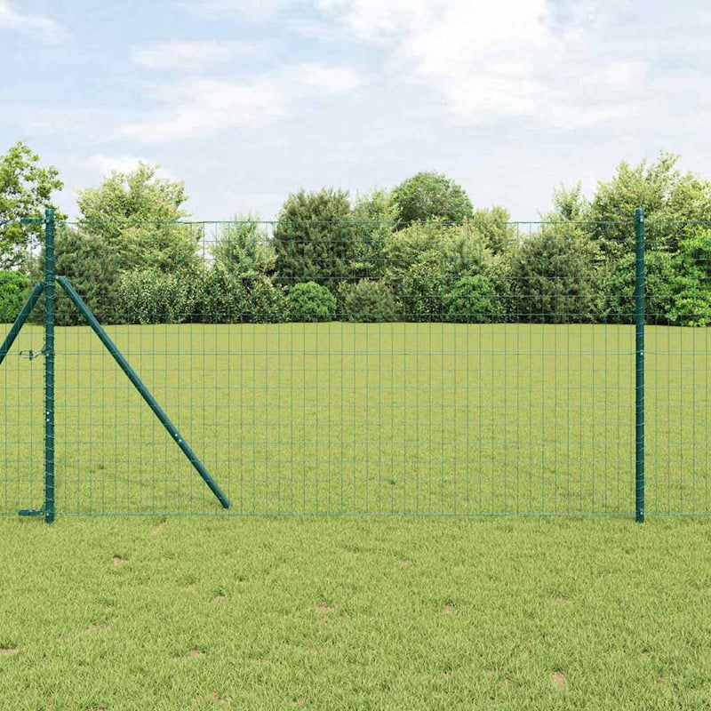 ギャラリービューアに画像をロードする, Vidaxl hek met paal groen 1 x 10 m staal en pvc
