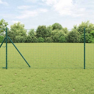 Vidaxl hek met paal groen 1,4 x 10 m staal en pvc
