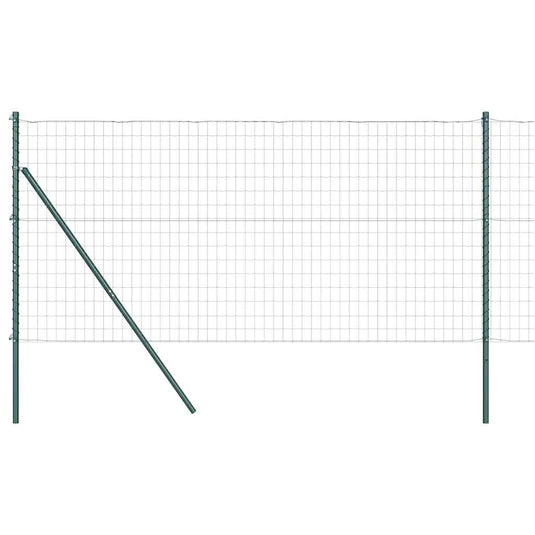 Vidaxl hek met paal groen 1,4 x 10 m staal en pvc
