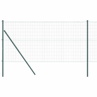 Vidaxl hek met paal groen 1,2 x 10 m staal en pvc