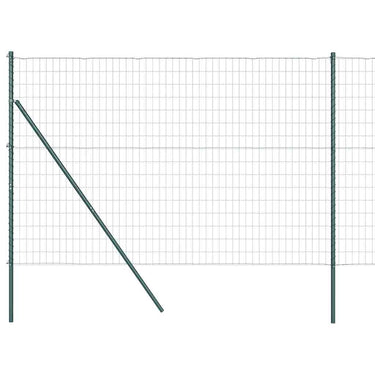 Vidaxl hek met paal groen 1,5 x 10 m staal en pvc