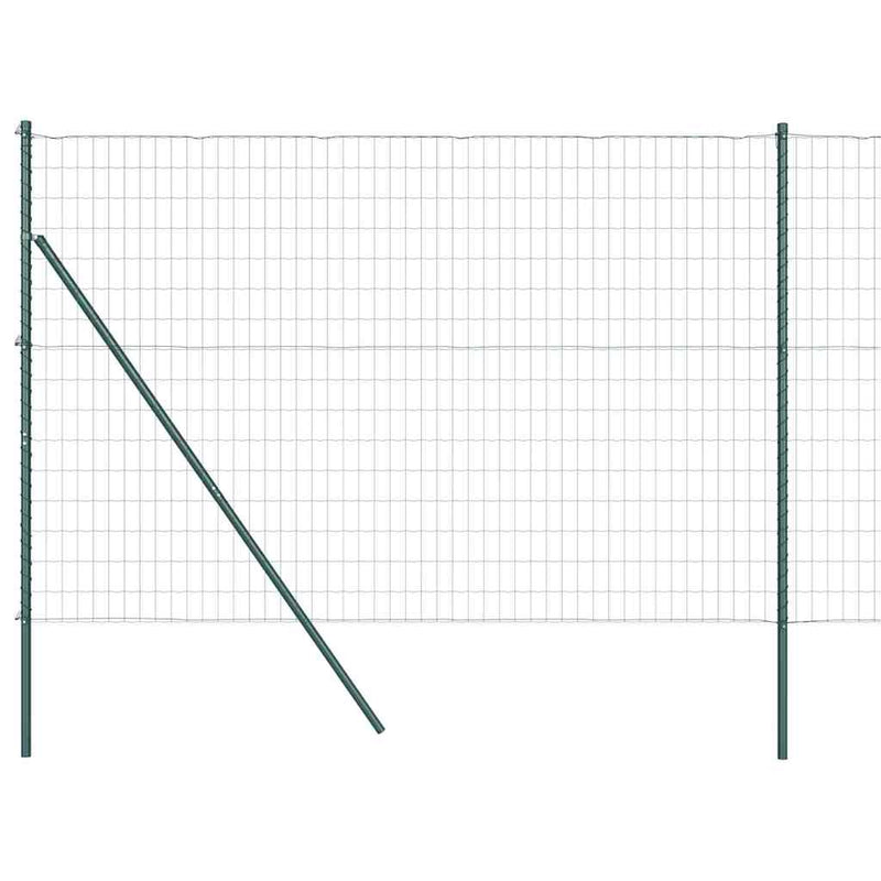 ギャラリービューアに画像をロードする, Vidaxl hek met paal groen 1,5 x 10 m staal en pvc
