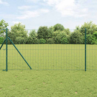 Vidaxl hek met paal groen 1 x 10 m staal en pvc