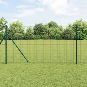 Vidaxl hek met paal groen 1,2 x 10 m staal en pvc