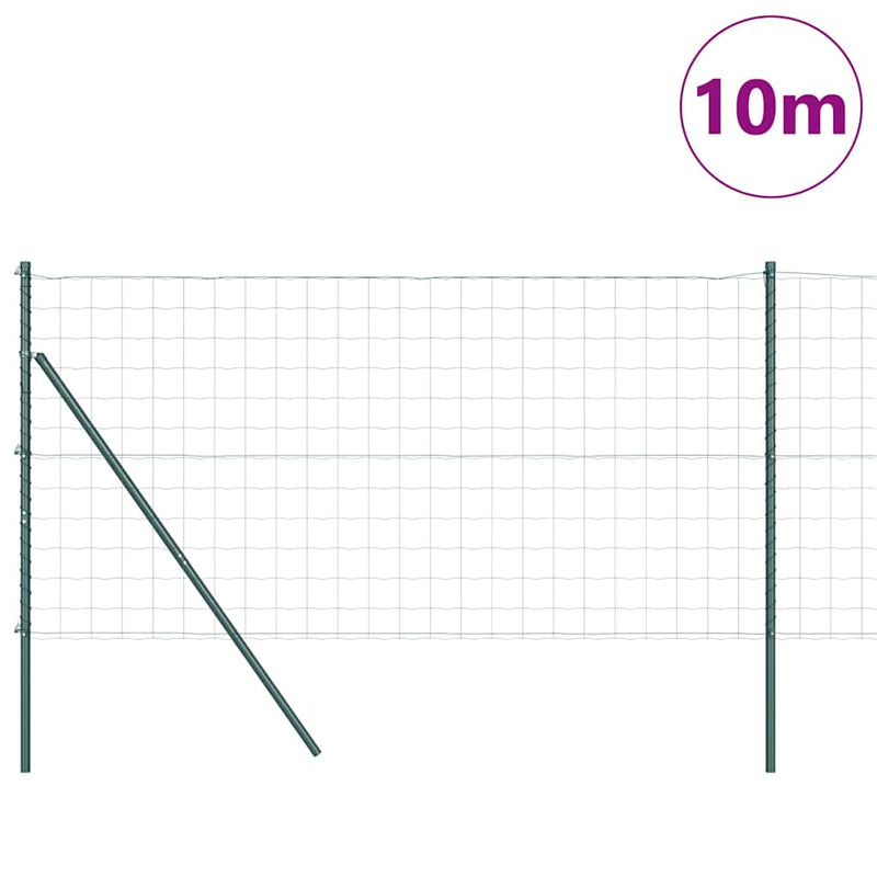 ギャラリービューアに画像をロードする, Vidaxl hek met paal groen 1,4 x 10 m staal en pvc
