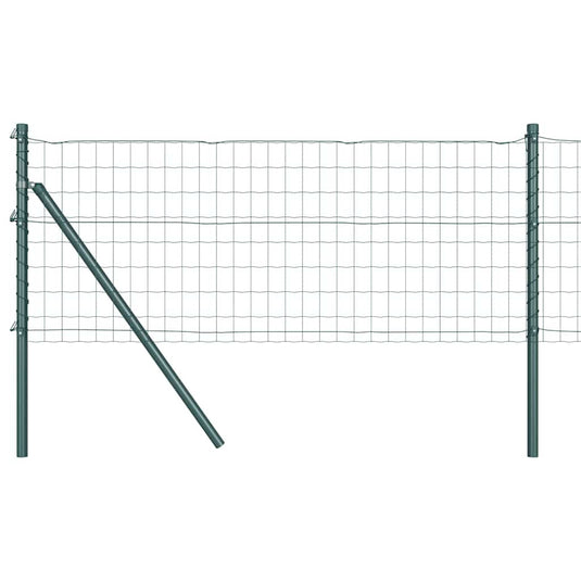 Vidaxl hek met paal groen 0,6 x 25 m staal en pvc