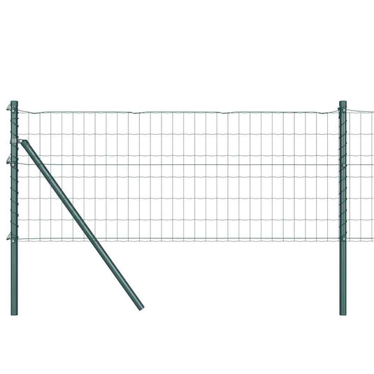 Vidaxl hek met paal groen 0,6 x 25 m staal en pvc