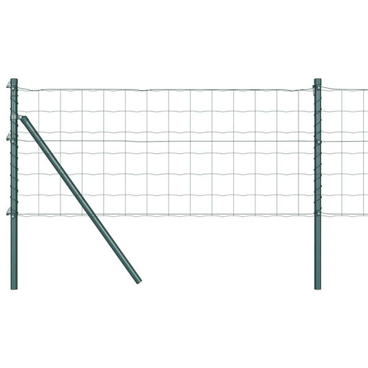 Vidaxl hek met paal groen 0,6 x 25 m staal en pvc