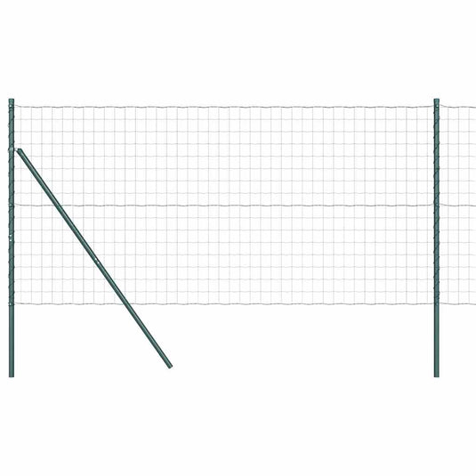 Vidaxl hek met paal groen 1,2 x 10 m staal