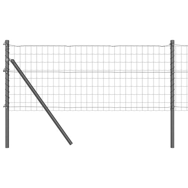 Vidaxl hek met paal grijs 0,6 x 10 m staal en pvc