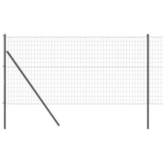 Vidaxl hek met paal grijs 1 x 10 m staal en pvc
