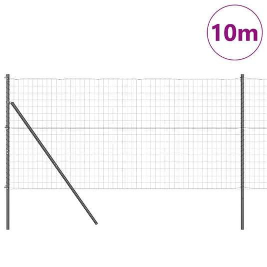Vidaxl hek met paal grijs 1 x 10 m staal en pvc