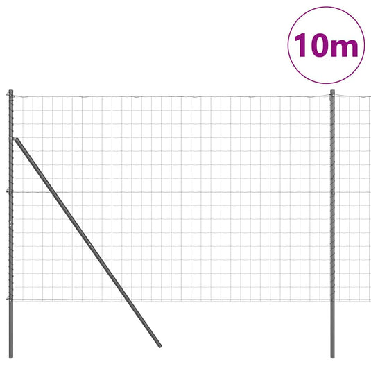Vidaxl hek met paal grijs 1,6 x 10 m staal en pvc