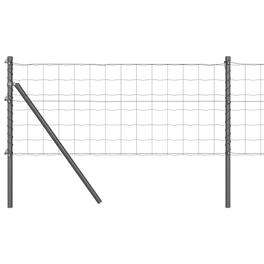 Vidaxl hek met paal grijs 0,8 x 10 m staal