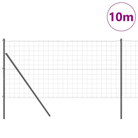 Vidaxl hek met paal grijs 1,2 x 10 m staal