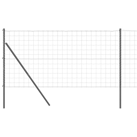 Vidaxl hek met paal grijs 1,4 x 10 m staal en pvc