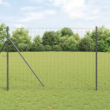 Vidaxl hek met paal grijs 1,5 x 10 m staal