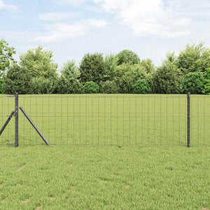 Vidaxl hek met paal grijs 0,4 x 50 m staal en pvc
