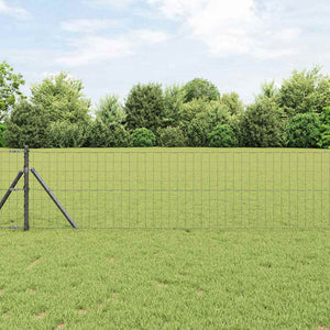 Vidaxl hek met paal grijs 0,4 x 10 m staal en pvc