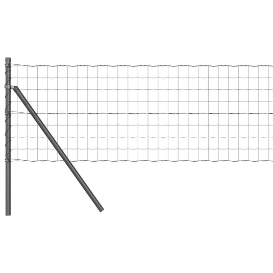 Vidaxl hek met paal grijs 0,6 x 10 m staal en pvc