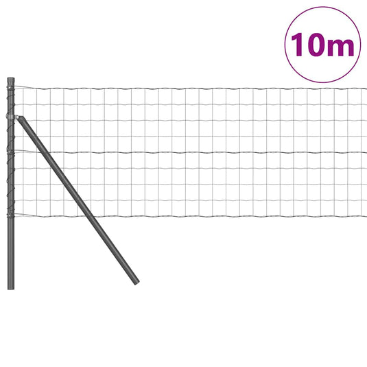 Vidaxl hek met paal grijs 0,6 x 10 m staal en pvc